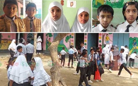 রাণীশংকৈলের নবধারা বিদ্যানিকেতনে জমজ শিশুদের কলরব