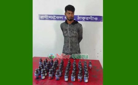 রাণীশংকৈলে ফেনসিডিলসহ মাদক কারবারি আটক