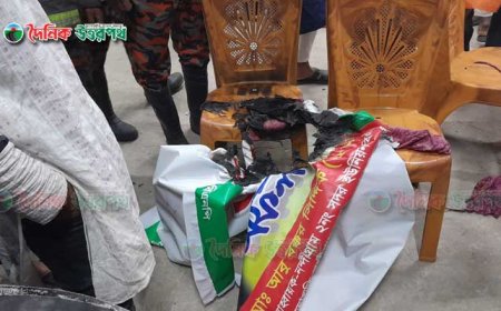 নন্দীগ্রামে বিএনপি অফিসে হামলা ও আগুন