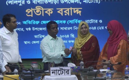 ২য় ধাপে নাটোরের দুইটি উপজেলা পরিষদ নির্বাচনে প্রার্থীদের মাঝে প্রতিক বরাদ্দ